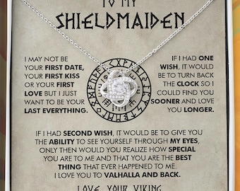 To My Shieldmaiden Necklace Gift, Viking Jewelry Gift with Message Card, Birthday Gifts For Her, Gift for Anniversary, Viking Gift For Women
