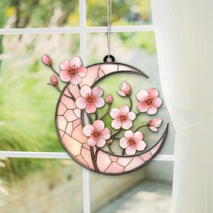 Cherry Blossom Acrylic Window Hanging Sakura Flower Ornament Cherry Blossom Lover Gift Spring Floral Gift For MomGift For Her