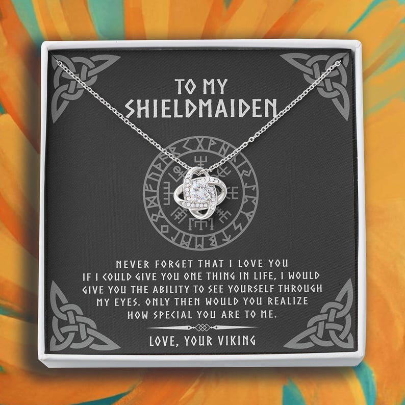 Shieldmaiden Rune From Your Viking - to My Shieldmaiden Gift Necklace Message Card ...