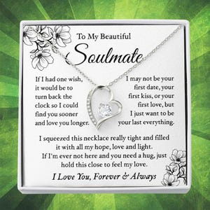 To My Soulmate Gift Necklace, Romantic Gift from Boyfriend, Husband with Message Card. Girlfriend, Wife Birthday, Anniversary Gift For Her