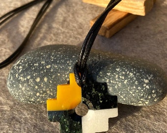 Chakana Stone Necklace Inca Cross Peruvian Handmade Jewelry Cusco Peru Andean Cross Shamanic Journey Talisman Sacred Body Mind Spirit Gift