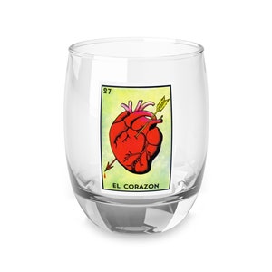 Loteria EL CORAZON Szklanka do picia w kształcie serca Świecznik Karta loterii Romantyczny prezent miłosny Prezent na rocznicę Prezent na wino z napisem Kocham Cię