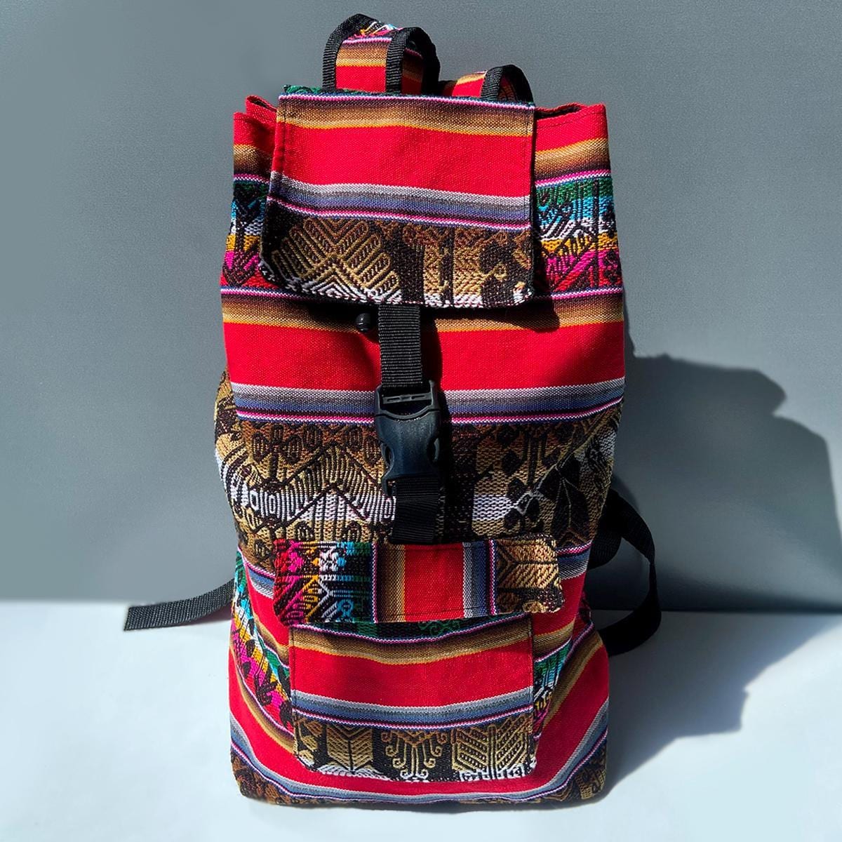 Peruvian Wool Backpack with colorful Cats large Peruvian Backpack - Etsy main image 2