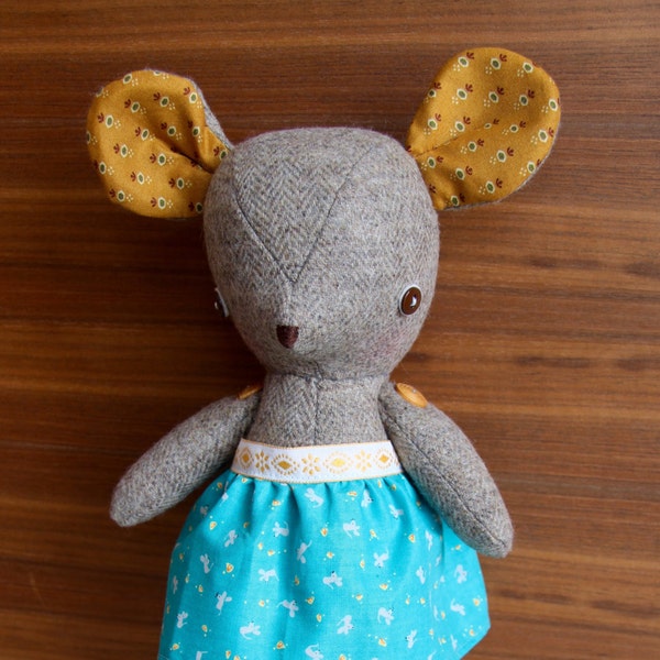 Miss Mouse -  a wee wonderfuls handmade original doll
