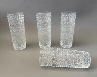 Clear Textured Shot Glasses Set of 4 New