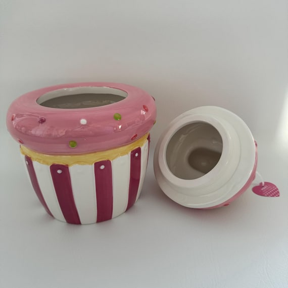 Pink Cupcake Ceramic Cookie Jar New - Etsy