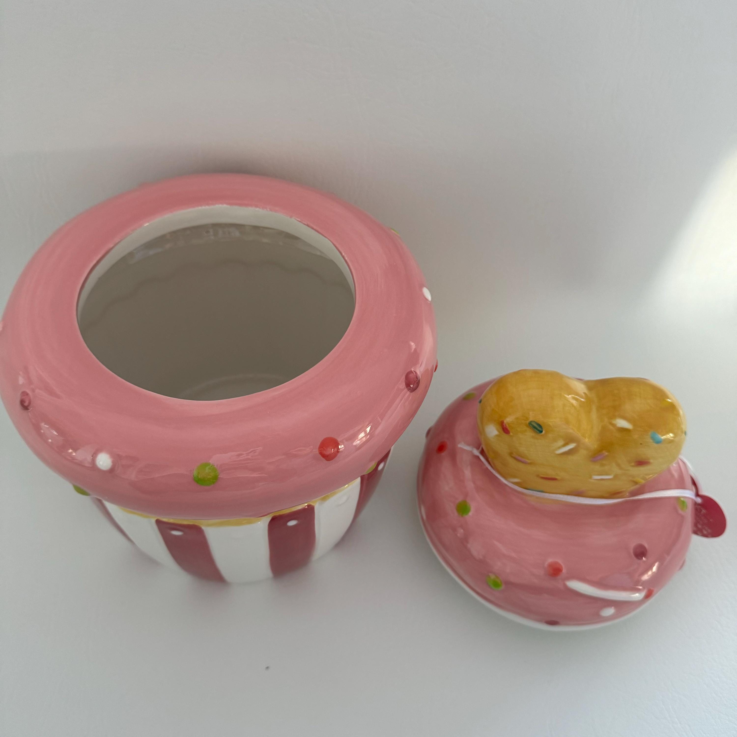 Pink Cupcake Ceramic Cookie Jar New - Etsy