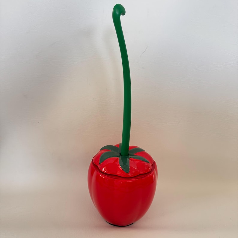 Red Tomato Toilet Bowl Brush With Holder New