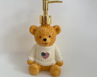 Sweater Bear Ceramic Soap Dispenser Pump New
