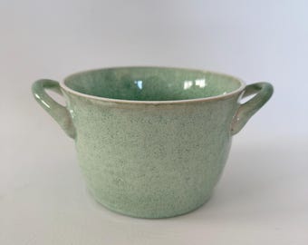 Green Ceramic Serving Bowl Casserole With Handles