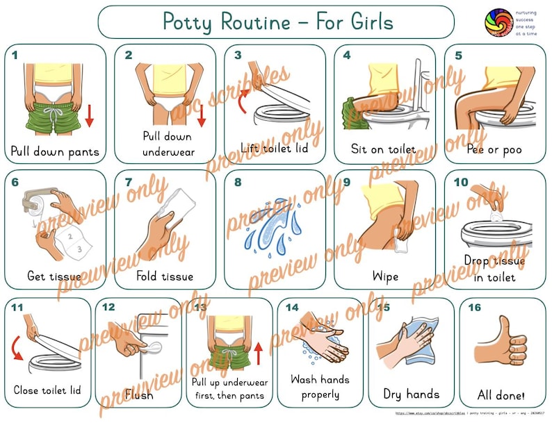 Potty Training Visual Routine for Boys and Girls | Preschool Life ...