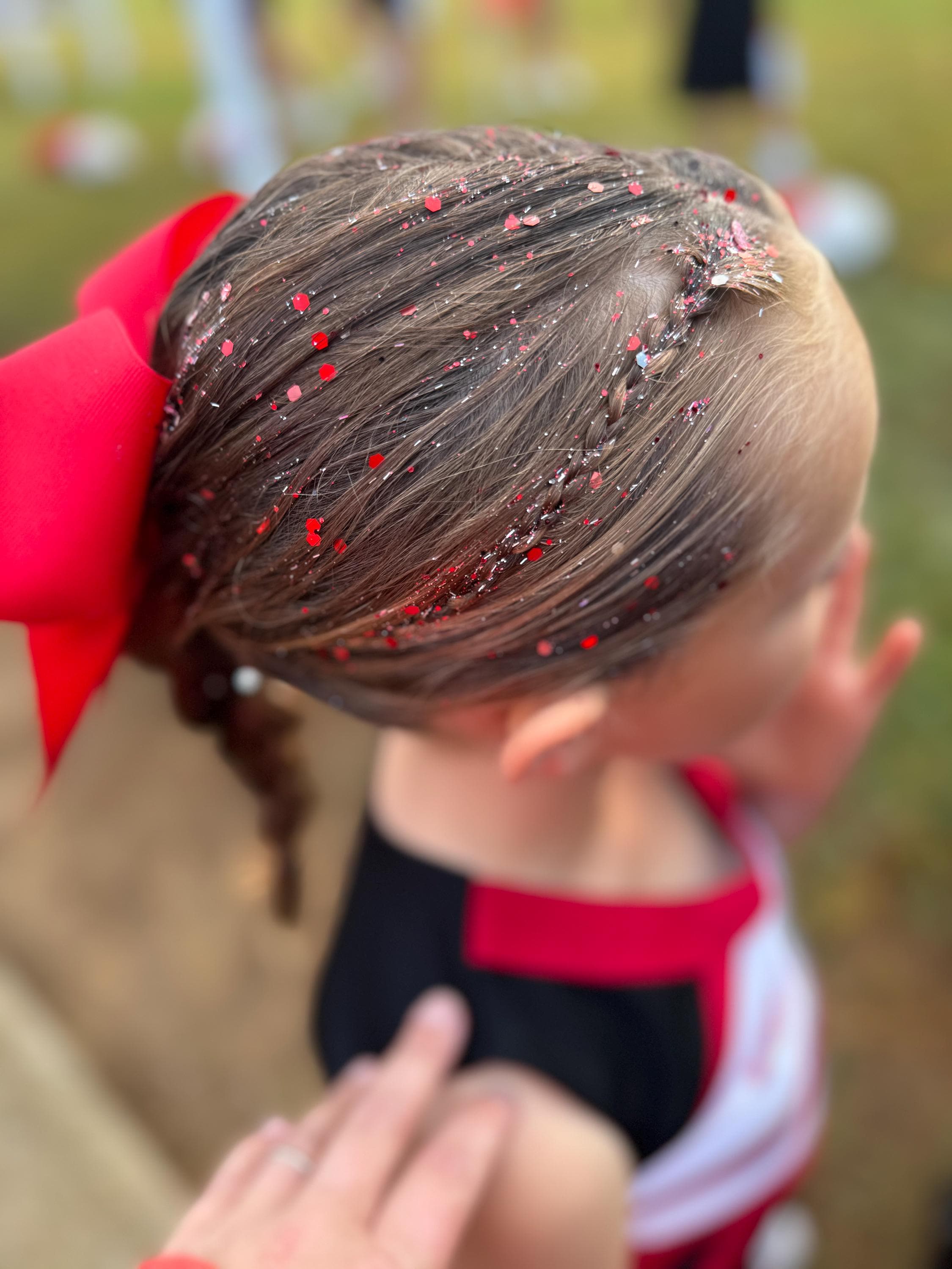 Noeud Cheveux Paillettes Cheerleading - Personnalisation Nom Gratuite - Fait Main Neuf