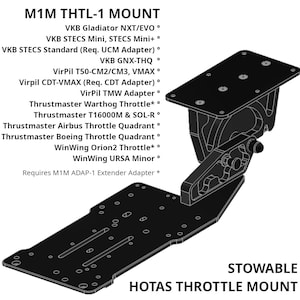 THTL-1v2 Stowable Fold-Away HOTAS Throttle Mount (Qty 1)