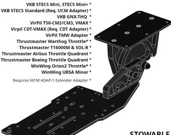 THTL-1v2 Stowable Fold-Away HOTAS Throttle Mount (Qty 1)