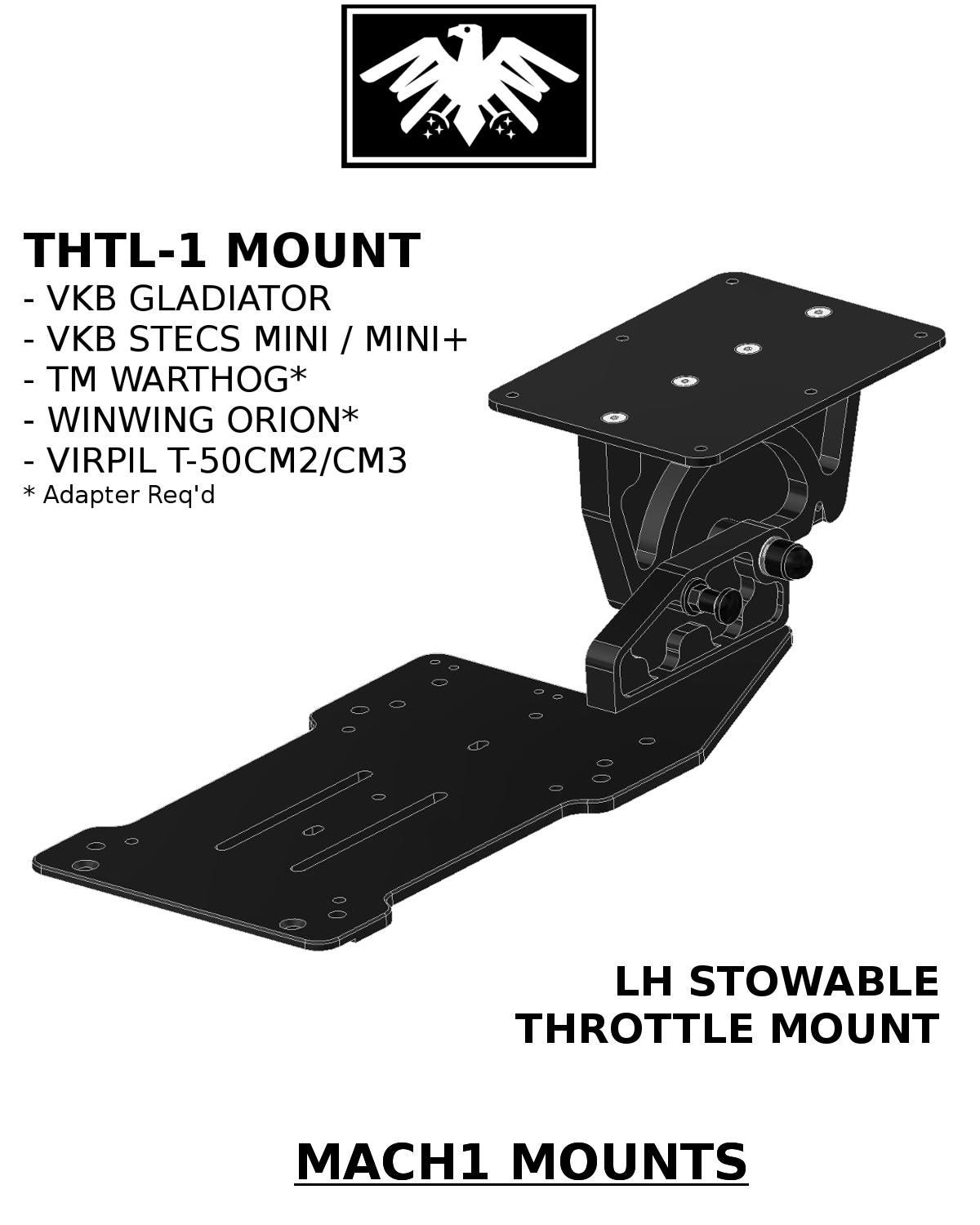 VKB Gladiator NXT EVO & STECS Mini +マウント VKB Gladiator NXT EVO & STECS Mini +マウント VKB Gladiator