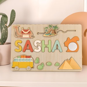 Personalized Name Puzzle: Wooden Baby Toy, Nursery Decor
