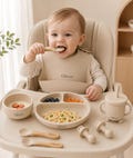 Custom Feeding Set with Name, Engraved Silicone Baby Weaning Set, Personalized Weaning Set, Toddler Bowl & Bib, Baby Plate, Baby Shower Gift