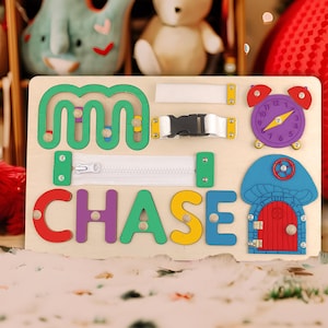 Name Puzzle Wooden Busy Board Montessori Toys Personalized Baby Gift 1st Birthday Gift Baby Shower Gift First Christmas Gift Name Sign