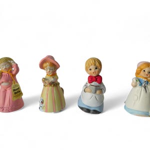 Vintage  Jasco Hand Crafted MERRI-BELLS Fine  Bisque Porcelain Bell Figurine. 1978 Merri Bells Figurines. Choice.