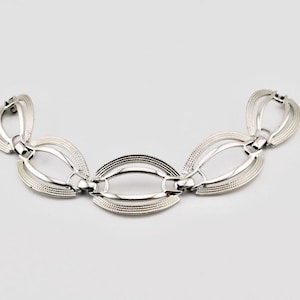 Vintage CORO Rhodium Plated Modernist Bracelet