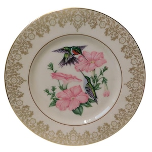 1989 The LENOX  Garden Bird Plate Collection.. Ruby-Throated Hummingbird Plate in Box.