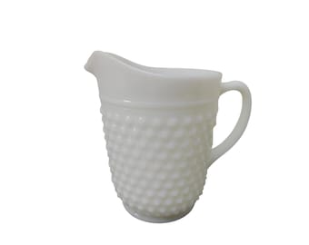 ANCHOR HOCKING  Hobnail Milk Glass Large Pitcher. 65 oz.