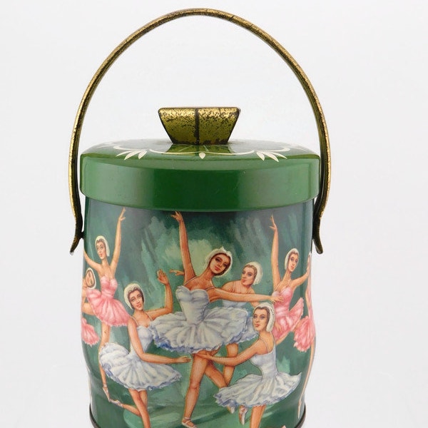 Murray-Allen "Ballerina" Lidded with handle Tin Can/Box. Made in England