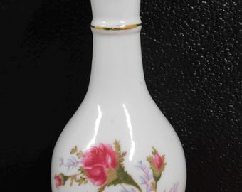 Vintage Moss Rose Bone China Bud Vase. Japan