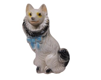 Vintage Chalkware Collie Dog Bank Statue Carnival Price