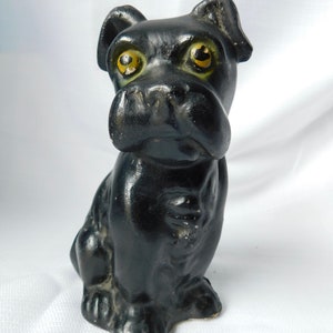 Chalkware, French Bull Dog, Ashtray Holder, Unique Vintage