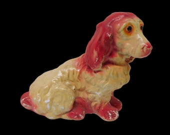 Vintage Chalkware Sitting Cocker Spaniel Statue Carnival Price