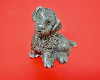 Vintage  Pewter PUPPY Figurine.
