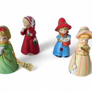 Vintage  Jasco Hand Crafted MERRI-BELLS Fine  Bisque Porcelain Bell Figurine. 1978 Merri Bells Figurines. Choice.