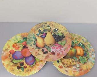 1855 Email de Limoges, Godinger 7.5 inches plates set of 3
