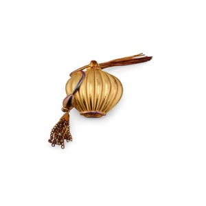 Vintage  Gold-tone Atomizer Perfume Bottle Brooch.