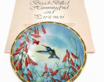 Pickard Broad-Billed Hummingbird and Penstemon Gems of Nature Decorative Plate. 1929J