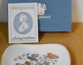 WEDWOOD Kutani  Crane  Bone China Oblong Tray. Box and Paper