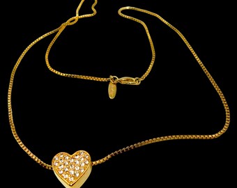 Soho Designs Gold Plating Crystal Heart Pendant Necklace.