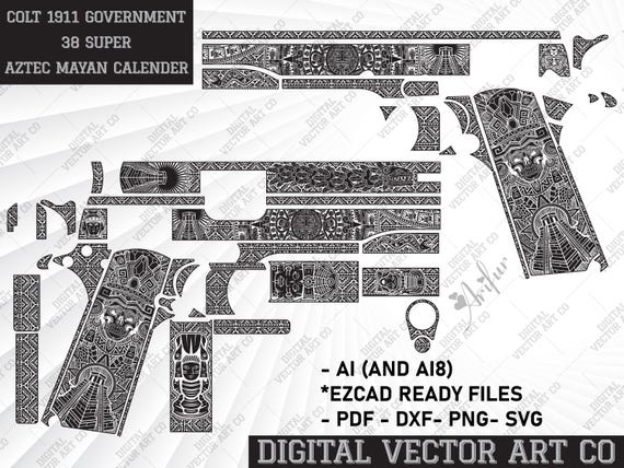 縁[えん]様　オーダーページ Engraving Firearm Colt 1911 Government 38 Super Aztec Mayan