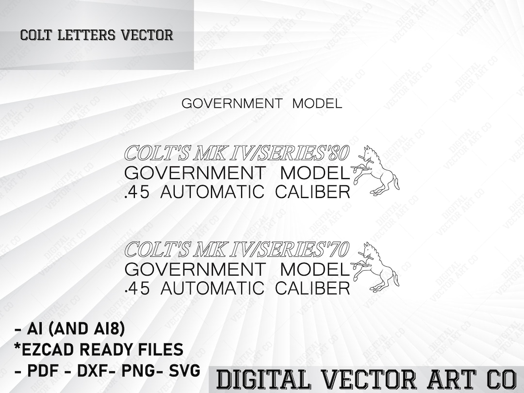 Colt Letters Vector Engraving Files, Digital Download Ai Svg Dxf