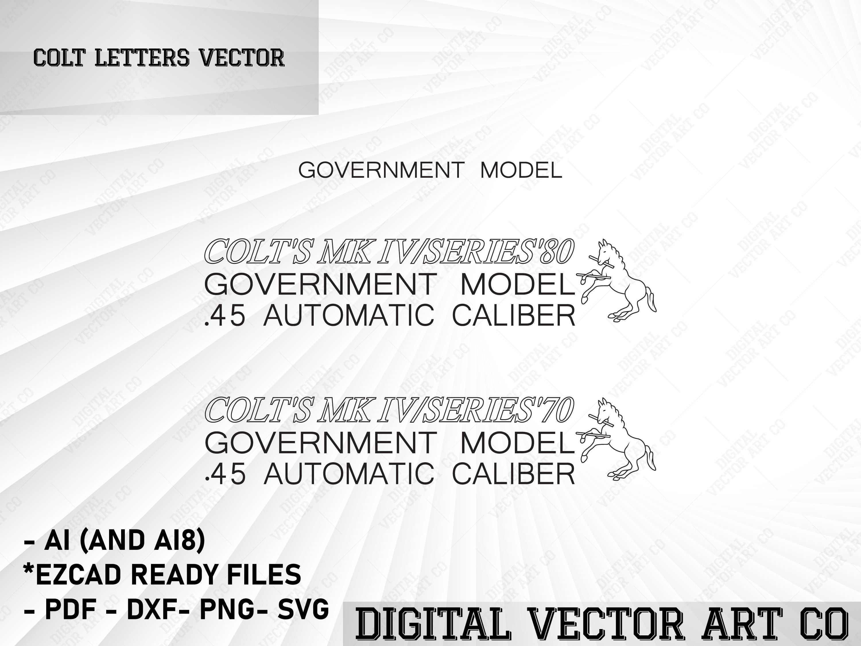Colt Letters Vector Engraving Files, Digital Download Ai Svg Dxf