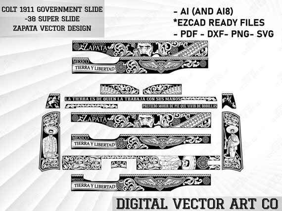 Colt 1911 Government, 38 Super Zapata Scrollwork Laser Engraving