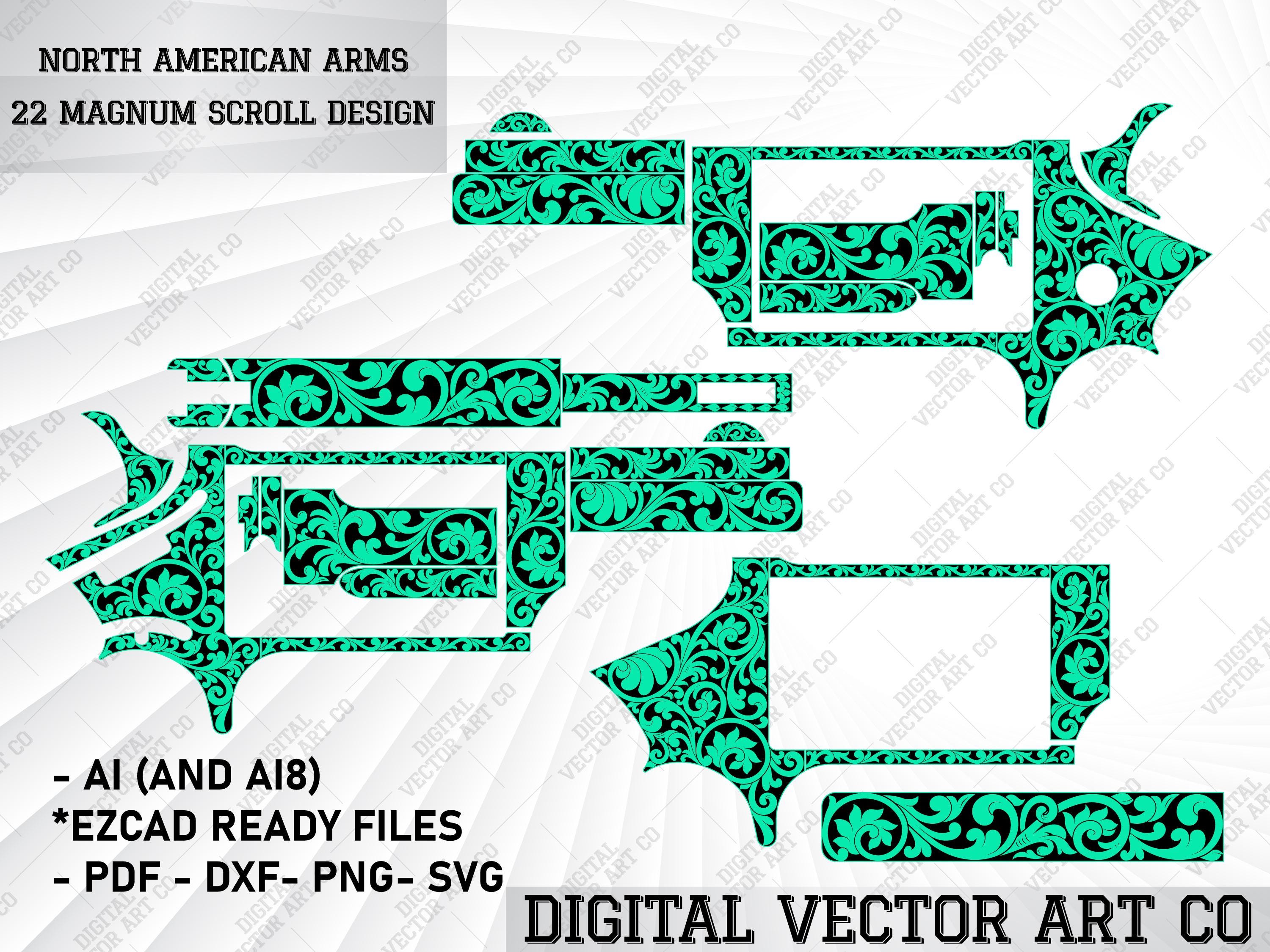 North American Arms 22 Magnum Scroll Design.laser Engraving
