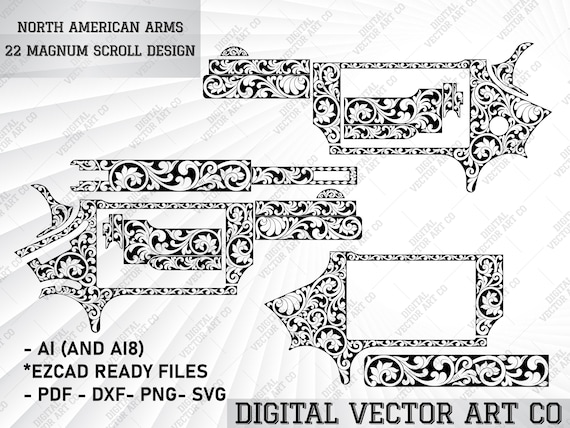 North American Arms 22 Magnum Scroll Design.laser Engraving