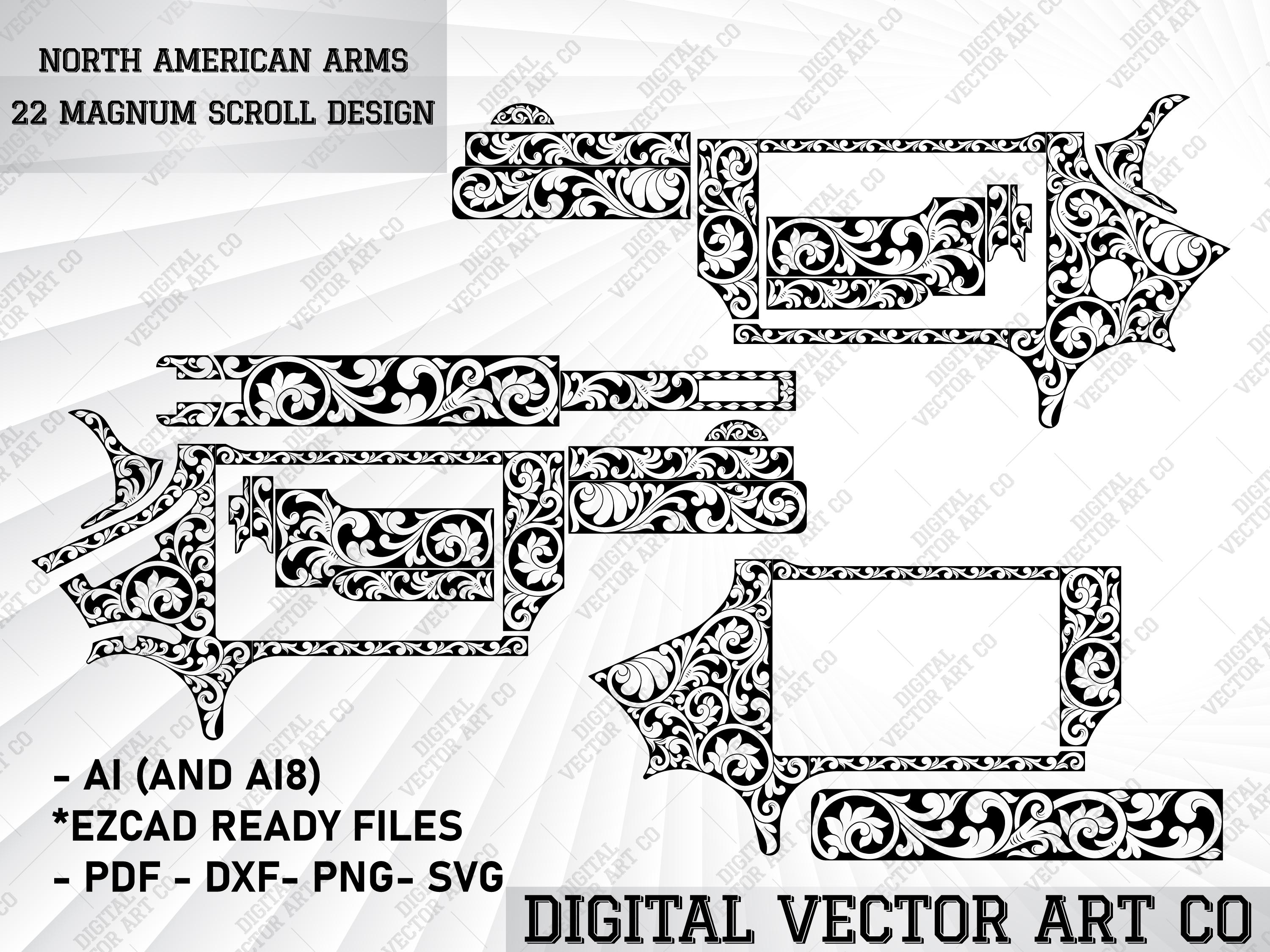 North American Arms 22 Magnum Scroll Design.laser Engraving