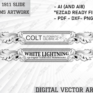 Colt 1911 Slide Customs artwork | 1911 Slide Engraving | Vintage Artwork |