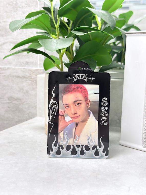 Stray Kids ATE Acrylic PC Holder: Silver Flame Kpop Photocard Holder