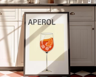 Refreshing Aperol Spritz Cocktail Art Print for Summer