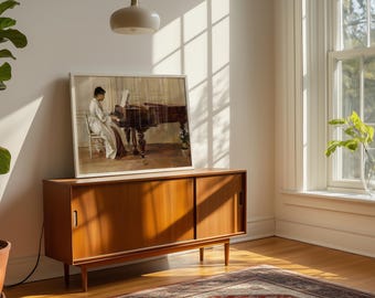 At the Piano – Intime Interior Szene by Theodore Robinson | Kunstwerk Klassiker Wohn Dekor Museum