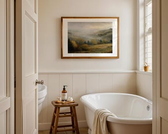 Misty Hills Herbst Landschaft Print - Ruhige Berge Wandkunst (Digitaler Download)